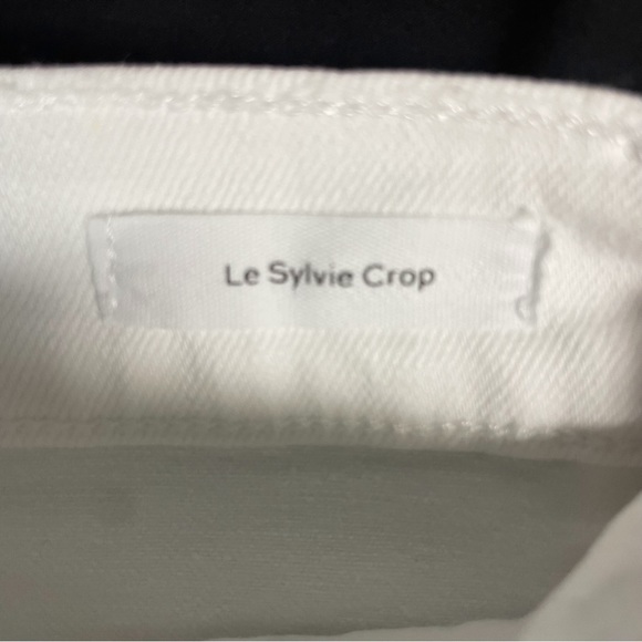 FRAME DENIM  “ Le Sylvie Crop”  with Split Hem Detail at Ankle  WHITE Size 26 - Picture 5 of 14